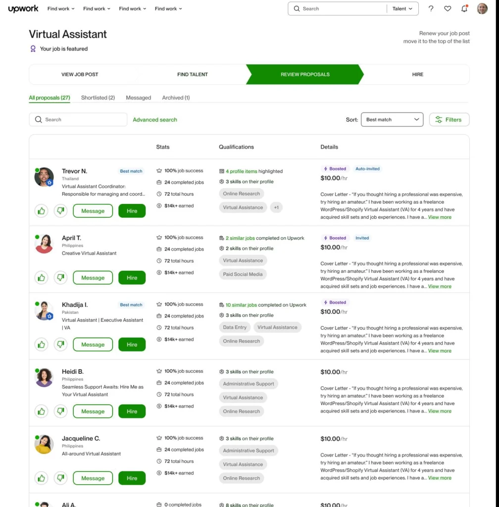 What the client sees first